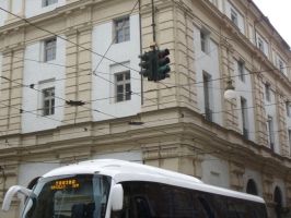 Hilfsblech an einer Kreuzung in Turin